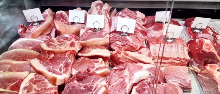 Fresh meat counter display