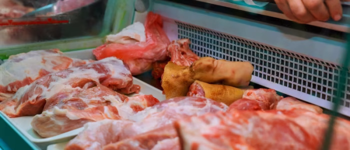 Meat counter display